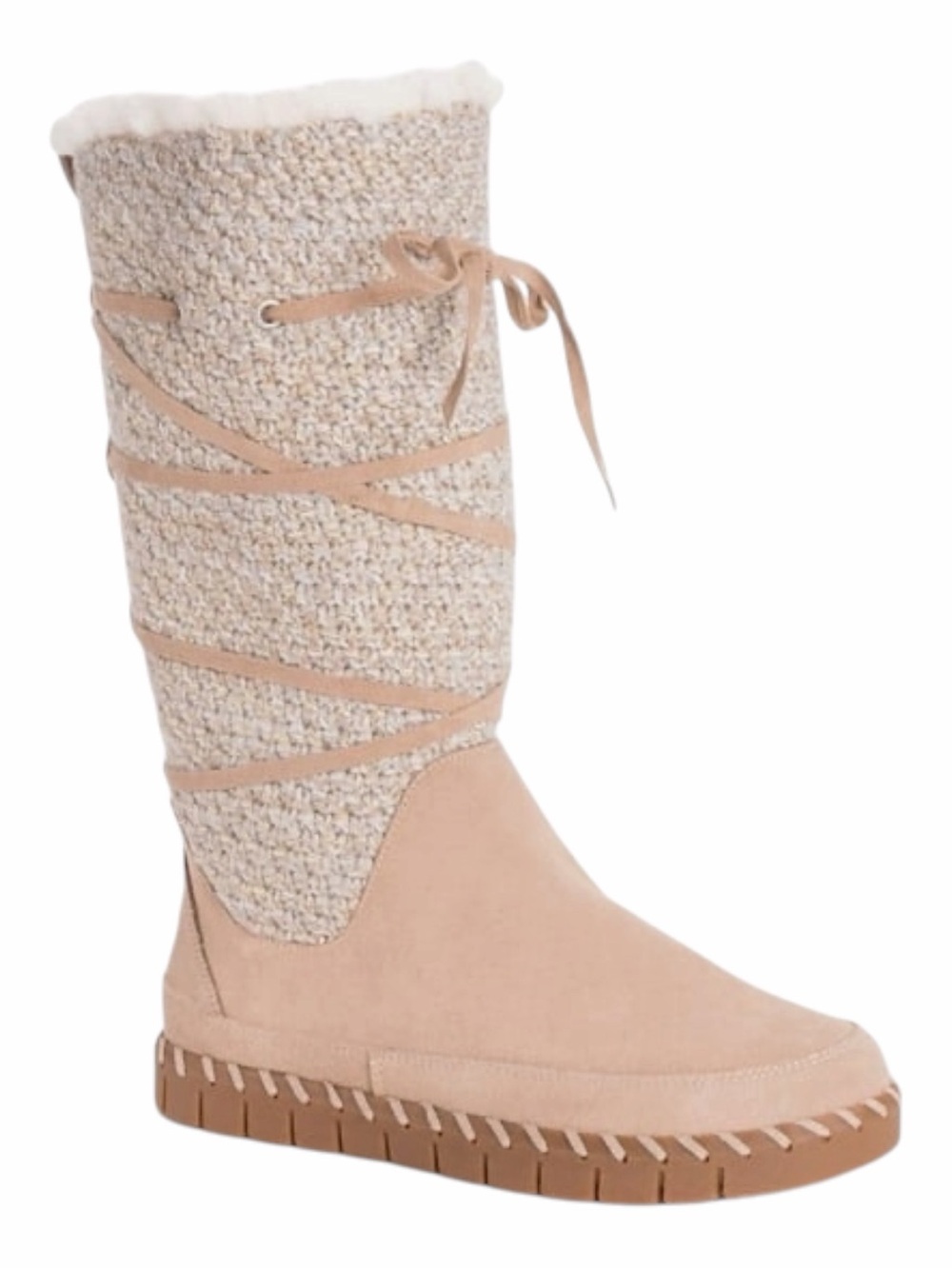 NWT! MUK LUKS Suede and Faux Fur Flexi New York Boots. Size 7.5.